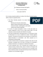 Acta Del Consejo de La Parroquia San Agustín Floridablanca