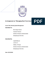 Sanjid Mamhud - 201803067 - Managing Short Term Asset - Assignment 2