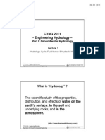 CVNG 2011 - Engineering Hydrology - : Part I: Groundwater Hydrology