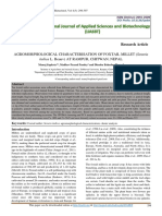 Agromorphological Characterisation of Foxtail Millet (Setaria