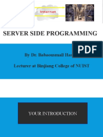 Server Side Programming: by Dr. Babaousmail Hassen Lecturer at Binjiang College of NUIST