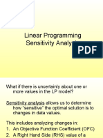 Linear Programming Sensitivity Analysis