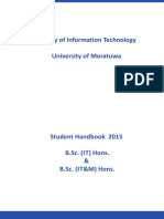 Student Handbook - Faculty of Information Technology - University of Moratuwa