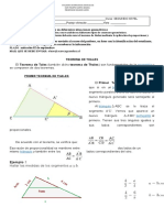 Guia de Auto Aprendizaje 9 Teorema de Thales 2° Nivel