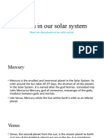 Planets in Our Solar System