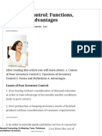 Inventory Control - Functions, Terms and Advantages PDF