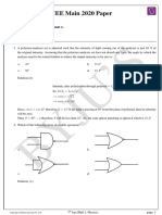 JEE Main 2020 7th Jan Shift 1 Physics