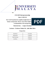 CIX 2005 Entrepreneurship Essay Covid-19