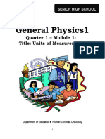 General Physics1: Quarter 1 - Module 1: Title: Units of Measurements