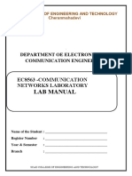 LAB Manual: EC8563 - Communication Networks Laboratory