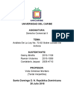 Analisis de La Ley 72-02 Sobre Lavado de Activos