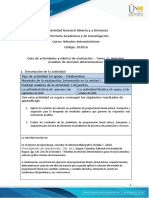 Guia de Actividades y Rúbrica de Evaluación - Tarea 2 - Solución de Modelos de Decisión Determinísticos