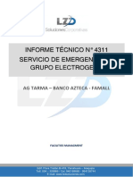 Informe Tecnico #4311 Servicio de Atencion de Emergencia en Grupo Electrogeno - Ag Tarma - Banco Azteca - Famall