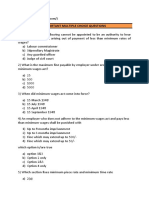 Minimum Wages Act, 1948 MCQ