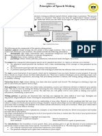 Principles of Speech Writing: "Prefinals" Topic