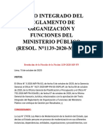 Texto Integrado Del Reglamento de Organización y Funciones Del Ministerio Público