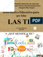 Primera Clase de Informatica "TIC", para 3er Año 2021