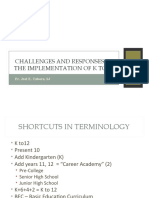 Challenges and Responses in The Implementation of K To 12