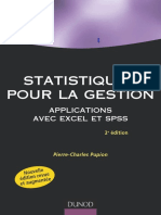 Statistiques Pour La Gestion - Applications Excel Et SPSS by Pierre-Charles Pupion