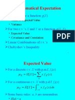 Mathematical Expectation: For A R.V. X or A Function G (X)