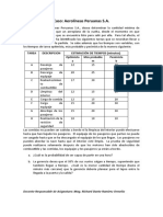 Caso: Aerolíneas Peruanas S.A.: Tarea Descripcion Estimación de Tiempos (Minutos) Optimista A Más Probable M Pesimista B