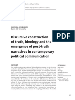 Discursive Construction of Truth, Ideology and The Emergence of Post-Truth Narratives in Contemporary Political