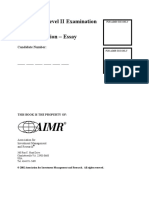 2002 CFA Level II Examination Morning Session - Essay: Candidate Number