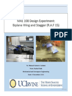 MAE 108 Design Experiment: Biplane Wing and Stagger (R.A.F 15)