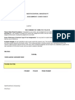 Northcentral University Assignment Cover Sheet: Learner