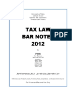 Tax Law Bar Notes 2012