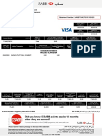 SABB Platinum Visa Credit Card Statement