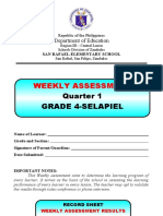 WEEKLY ASSESSMENT - Grade 4 Q1 - W4