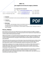 Tercera Actividad. Segundo Año. Lengua