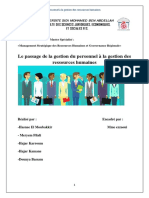 Le Passage de La Gestion Du Personnel À La Gestion Des Ressources Humaines