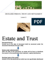 Deceased Person, Trust and Settlement