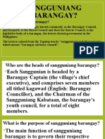 Sangguniang Barangay?: What Is Sanguniang Barangay?