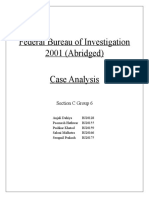 Federal Bureau of Investigation 2001 (Abridged) Case Analysis