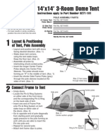 14'x14' 3-Room Dome Tent: Layout & Positioning of Tent, Pole Assembly