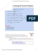 Force, Work, Energy & Power Problems: Formulas