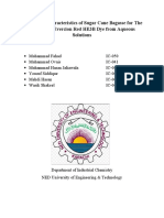 Adsorption Characteristics of Sugar Cane Bagasse For The Removal of Evercion Red HE3B Dye From Aqueous Solutions