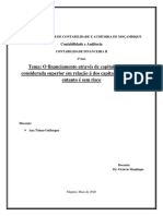 Tema: O Financiamento Através de Capitais Alheios É Considerada Superior em Relação Á Dos Capitais Próprios No Entanto É Sem Risco