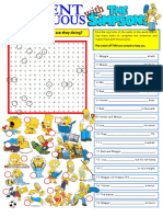 Present Continuous With The Simpsons Grammar Drills Information Gap Activities Wordsear 82840