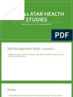 Year 11 Atar Health Studies: Skills & Processes - Self-Management Skills