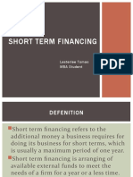 Short Term Financing EDITED