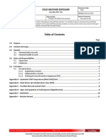 Table of Contents: Cold Weather Exposure