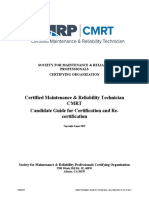 Certified Maintenance & Reliability Technician CMRT Candidate Guide For Certification and Re-Certification