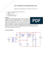 Single Phase Half Controlled Converter With R Load