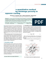 To Develop A Quantitative Method For Predicting Shrinkage Porosity in Squeeze Casting