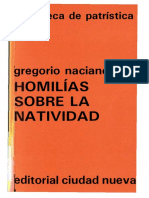 GREGORIO NACIANCENO - Homilías Sobre La Natividad