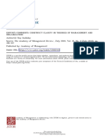 Suddaby, R. 2010 Construct Clarity in Theories of Management and Organization Academy of Management Review Vol. 35, No. 3, 346-357.